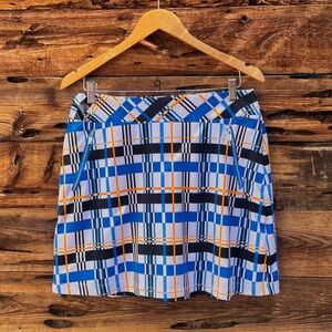 TAIL | Plaid Blue and Orange Women's Skirt M